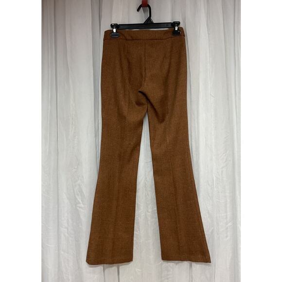 Vtg Forever 21 90s Low Rise Flare Plaid Pants Academia Grunge Y2K Brown Size Sm - Picture 2 of 7